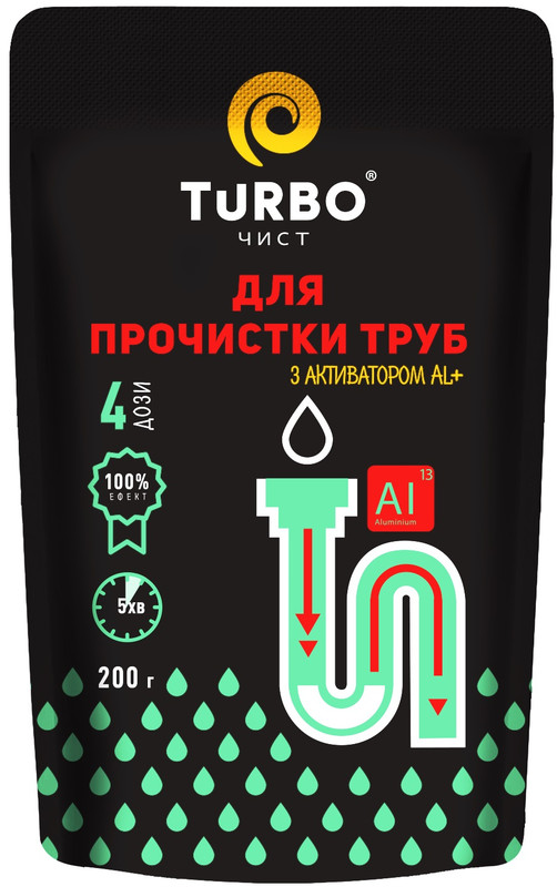 Засіб для прочищення труб TURBOЧИСТ Кріт 200 г, гранули